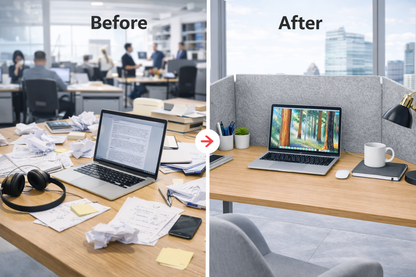 FocusDesk Acoustic Desk Screen – 12 mm Extra Thick | More Focus, Less Distraction