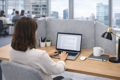 FocusDesk Acoustic Desk Screen – 12 mm Extra Thick | More Focus, Less Distraction