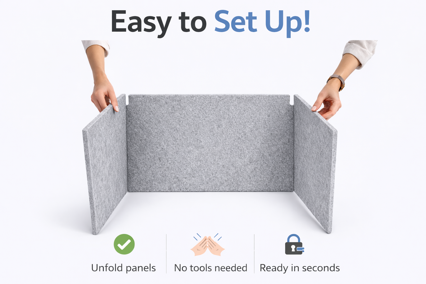 FocusDesk Acoustic Desk Screen – 12 mm Extra Thick | More Focus, Less Distraction